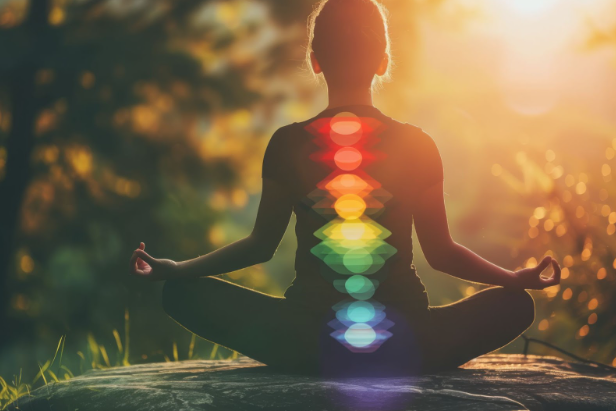 A promotional banner inviting readers to explore a blog on chakra balancing, highlighting its benefits for restoring energy, mental clarity, and emotional well-being.